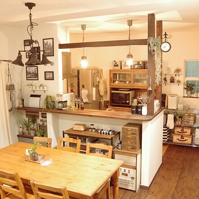 hiroのLifeStyleFunFun-ANTE(アンテ)　アンティークラック 幅90cm 3段 本棚  食器棚の家具・インテリア写真