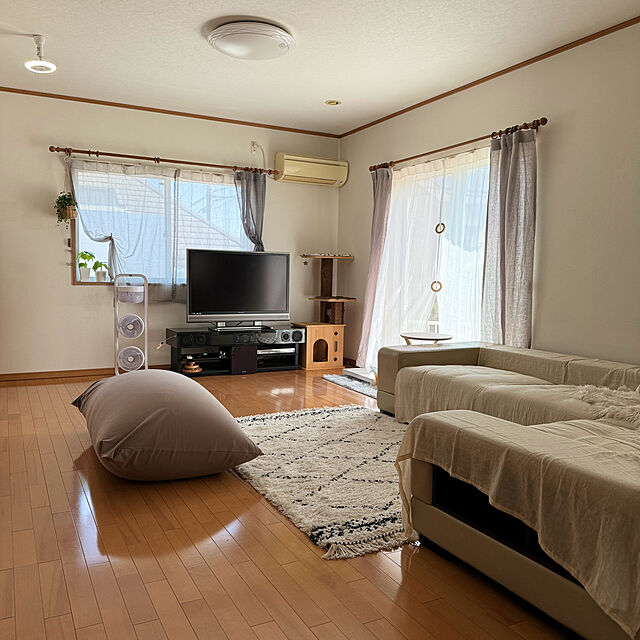 yuri.sのアルファックス・コイズミ-３連マルチファン (木目×ホワイト)の家具・インテリア写真