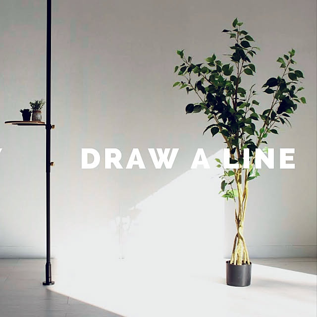 DIYMAGAZINEの-DRAW A LINE ドローアライン 突っ張り棒 003 テンションロッドC 200〜275cm ブラック ホワイト 屋内専用の家具・インテリア写真