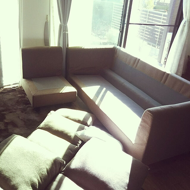 mo_aliceのニトリ-コーナーソファ(フェイ2 BR) の家具・インテリア写真
