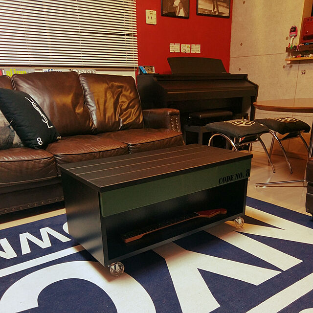 Ys-eight8の-ラグマット 185×240cm(長方形) 洗える ブルックリン アメリカン ヴィンテージ ラグ 防ダニ/床暖房・ホットカーペット対応 日本製 『モニカ』 [ネイビー/グレー］の家具・インテリア写真