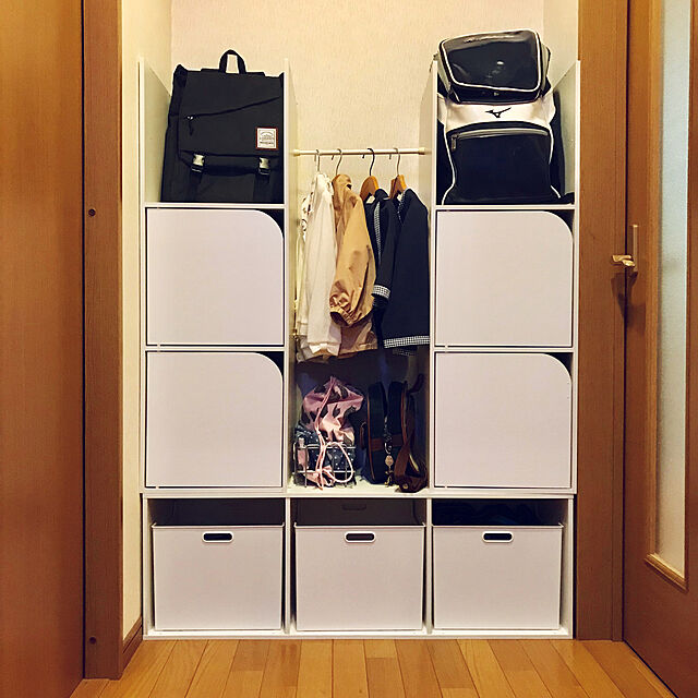kinocoのニトリ-A4キューブカラーボックス　キューボSR 3キューブ(ホワイト)  【玄関先迄納品】の家具・インテリア写真