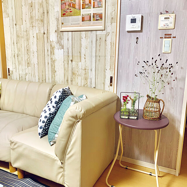 mo-nosukeのイケア-ＩＫＥＡ/イケア　TRADPALM　クッションカバー50x50 cm　ホワイト/グリーンの家具・インテリア写真