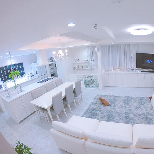 Saitouの-シャンデリア LED【Maria】6灯 ホワイト アンティーク クラシック フレンチ 照明 シンプル キッチン 白色 ガラス シャビーの家具・インテリア写真