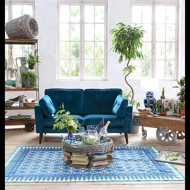 DULTONの-VELVET SOFA 2 SEATER BLUEの家具・インテリア写真