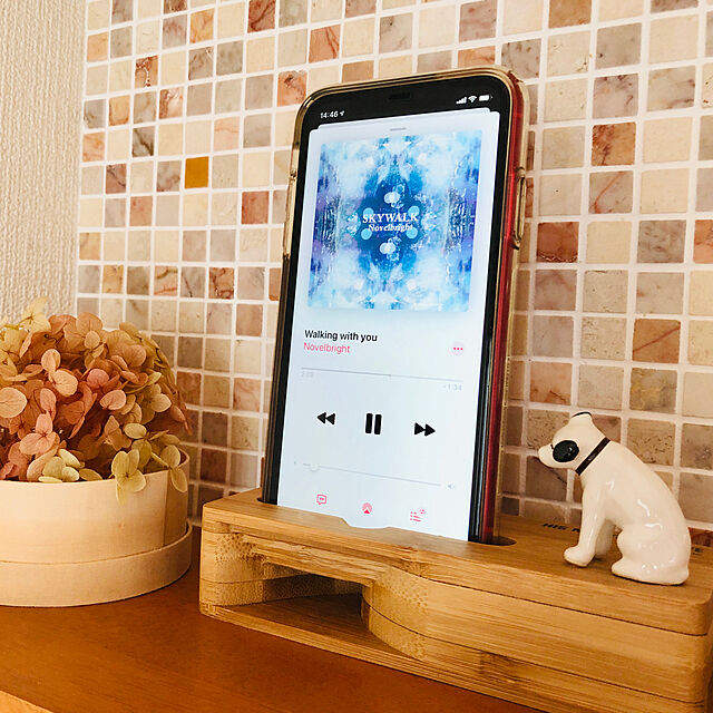 shinku2812の-ビクター 立体ニッパー スマホ スタンド スピーカー ニッパーグッズ 木製スマホスタンド スマホスピーカー スマートフォン iphone android victor ニッパー 犬 グッズの家具・インテリア写真