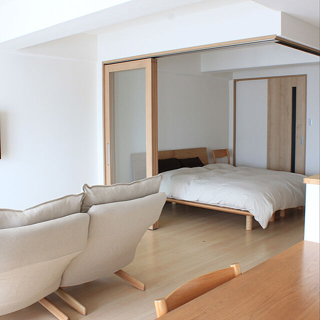 miyuの無印良品-オーク材ラウンジチェアの家具・インテリア写真