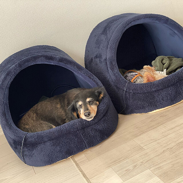 ohanaの-ドーム型 ペットベッド 犬 猫 ベッド 冬 おしゃれ ハウス 暖かい ペット ふわふわ ボア 犬用ベッド ネコベッド クッション ドームベッド Lサイズの家具・インテリア写真