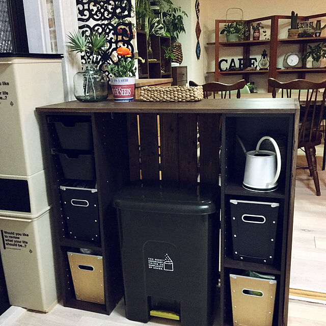 mugijunのニトリ-カラーボックスカラボ スリム３段(DBR) の家具・インテリア写真