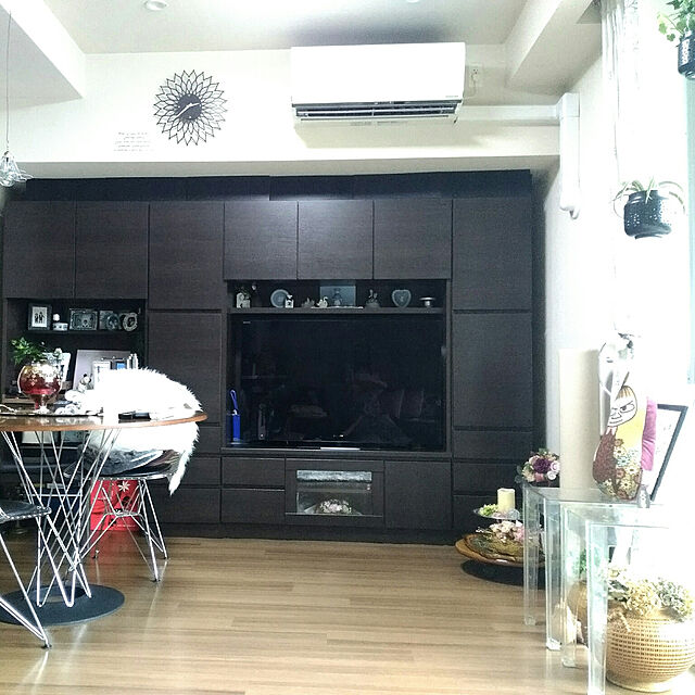 mayumiのニトリ-上置き付き壁面ユニットデスク(ウォーレン 80 DBR) の家具・インテリア写真