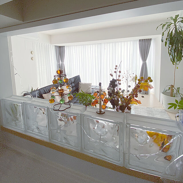 santaのＪＩＮＧＨＵＡ-ガラスブロック 6個セット(厚み80mm クリア色雲) gb26806の家具・インテリア写真