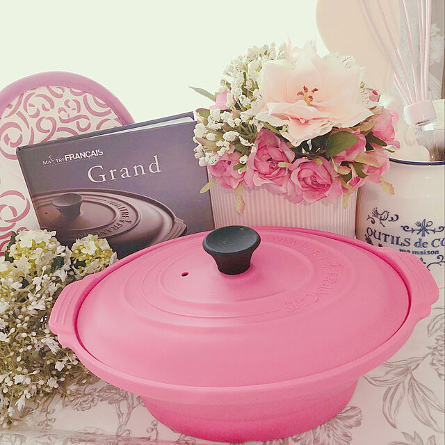yuriの-グラン GRAND オーバルL ピンク レッド ブラウン シリコンスチーマー  Lサイズ レシピ本付きの家具・インテリア写真