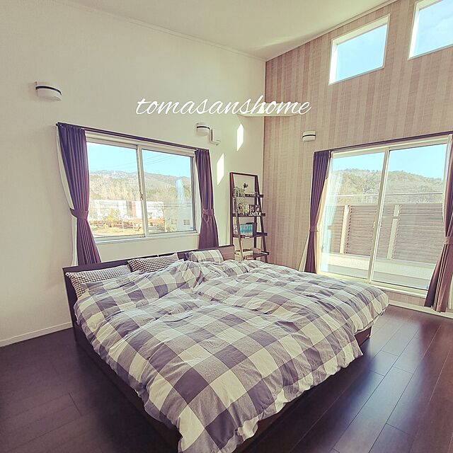 tomasanのニトリ-ひもなしラクラク掛け布団カバー ダブル(Nグリップ CW2330 チェック D) の家具・インテリア写真