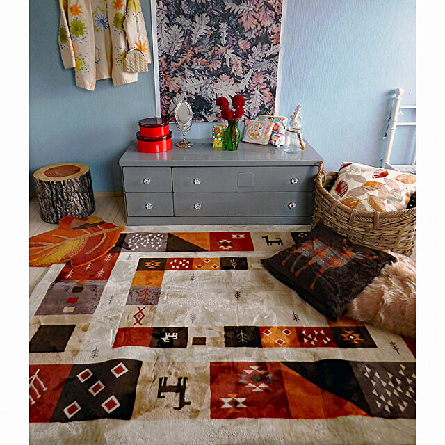 nikkoriのニトリ-クッションカバー(フロッキー リーフ) の家具・インテリア写真