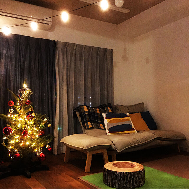 RYOの無印良品-綿平織ハイバックリクライニングソファ・オットマン用カバー／ベージュ ベージュの家具・インテリア写真