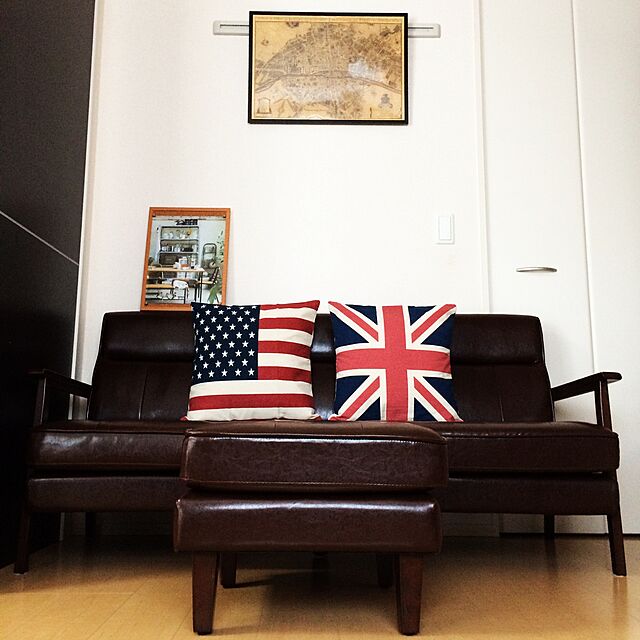 be-wiz-youの東京製旗株式会社-世界の国旗 クッションカバー (綿麻リネンコットン）アメリカ国旗柄 USA 星条旗の家具・インテリア写真