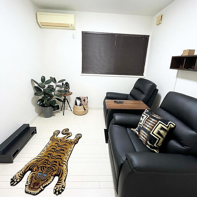 rikakoのニトリ-傷・汚れに強い合成皮革 1人用電動リクライニングソファ(Nビリーバ 抗ウイルスNシールドBK) の家具・インテリア写真