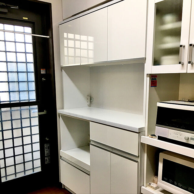 kekotan0414のKAGUCOCO-食器棚 レンジ台 キッチンボード レンジボード ナポリ90 完成品 幅88.8cm キッチン収納 日本製の家具・インテリア写真