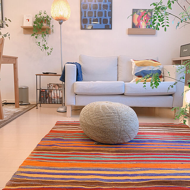 Kazuki___roomの-やわらかな織りのカイセリ産キリム　チェイレキ113×81cmオレンジ/グリーンの家具・インテリア写真
