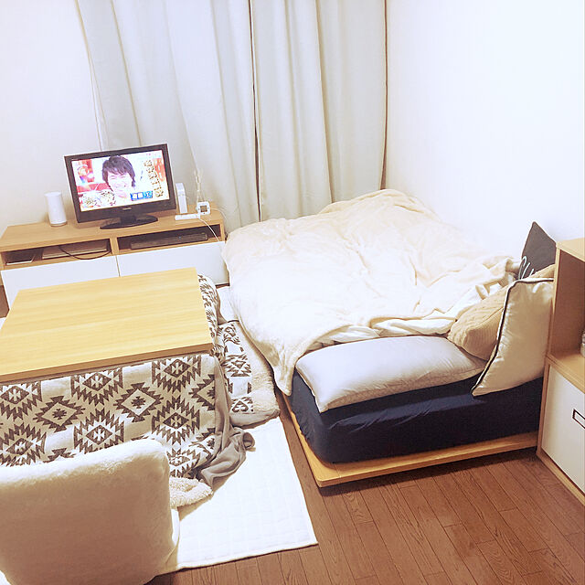 saharaの無印良品-ベッドフレーム・シングル・オーク材・すのこ仕様の家具・インテリア写真