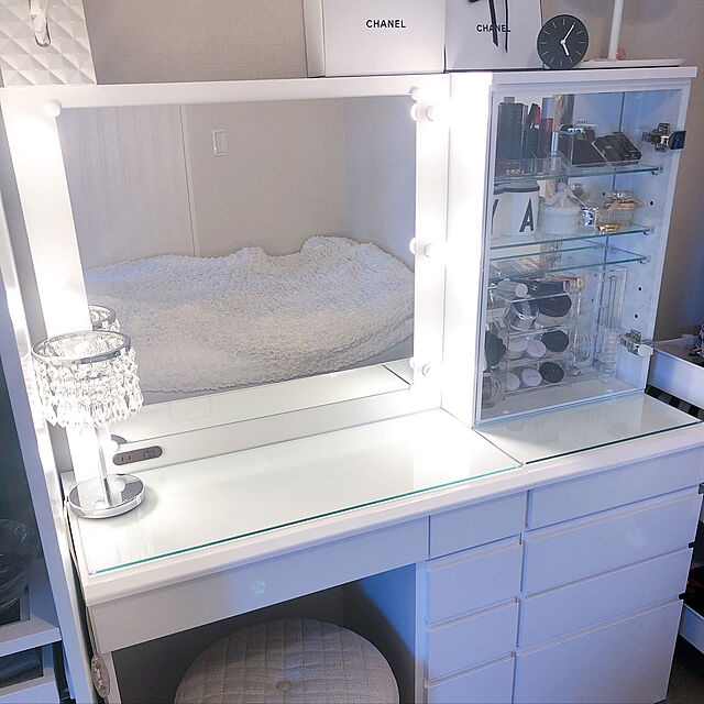 A.styleの-LEDライト付き 楽屋ドレッサーシリーズ ドレッサー 幅78.5cm ホワイト 【通販】の家具・インテリア写真