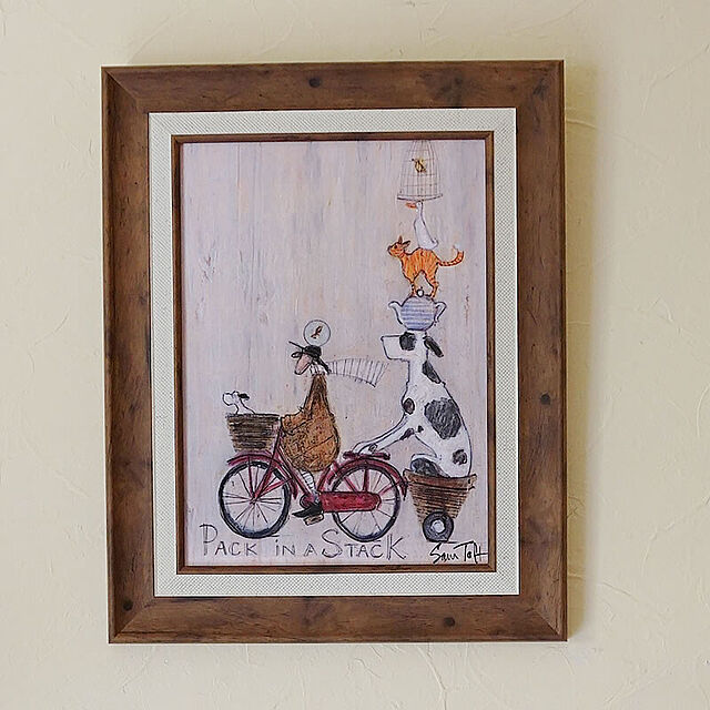 kirakukanの-サム トフト パック イン スタック Gel加工 絵画 インテリア 自転車 犬 猫 額入り サムトフト ブレーメンの家具・インテリア写真