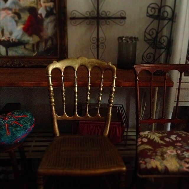 nananaのISUHOUSE-椅子 NAPOLEON1860 ナポレオンチェア 手編みラタンゴールドの家具・インテリア写真