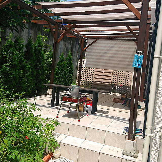 onigiriの-サンシェード 庭 ベランダ 日よけシェード キャンプ タープ おしゃれ ストライプ シエスタ オーダーサイズ 〜90cm×〜180cm 北欧 カフェ OKC5の家具・インテリア写真