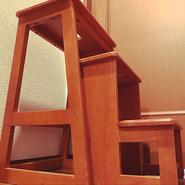 natsumikanの-法人送料無料  ステップチェア 3段 木製 はしご 脚立 踏み台 STC-3の家具・インテリア写真