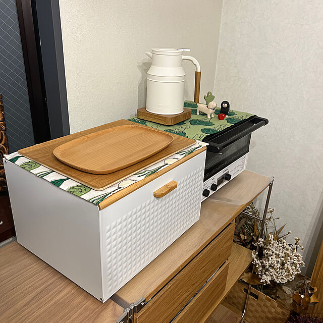 kokedamaの無印良品-【無印良品 公式】木製収納ケース・引出式・2段・ワイド・オーク材 約幅52×奥行37×高さ34．5cmの家具・インテリア写真
