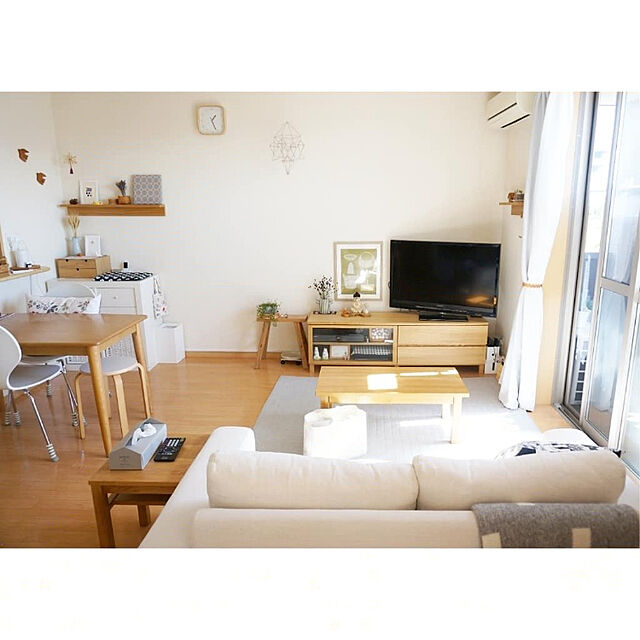 shima_shimaの無印良品-無垢材ローテーブル・オーク材・９０×４５ｃｍの家具・インテリア写真