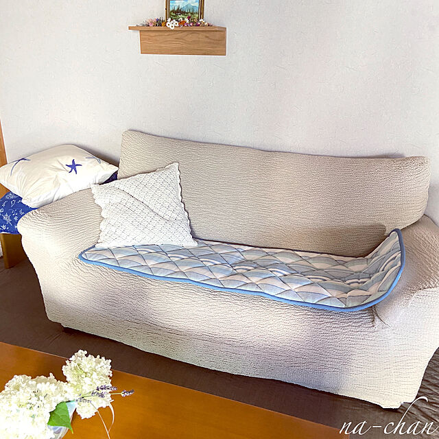 na-chanのニトリ-ロングチェアシート(NクールSPボーダーo-i) の家具・インテリア写真