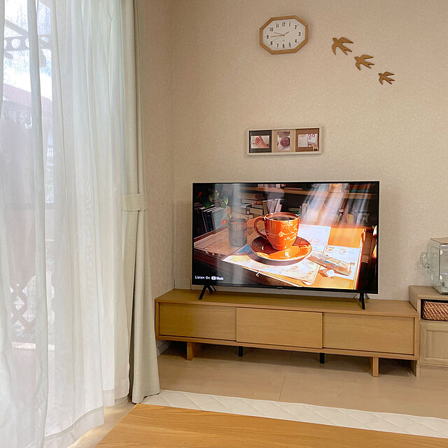 Minoriのニトリ-電波 ステップ秒針 掛け時計 ロア(ナチュラル) の家具・インテリア写真