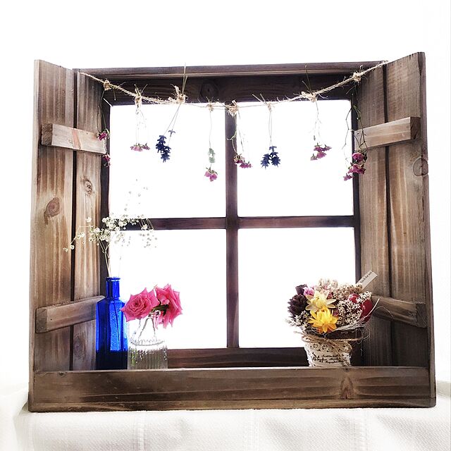 Michiの-アンティーク風 雑貨 ディスプレイウィンドウ ブラウン アンティーク風ラック 巾39×奥11.5×高35cmの家具・インテリア写真