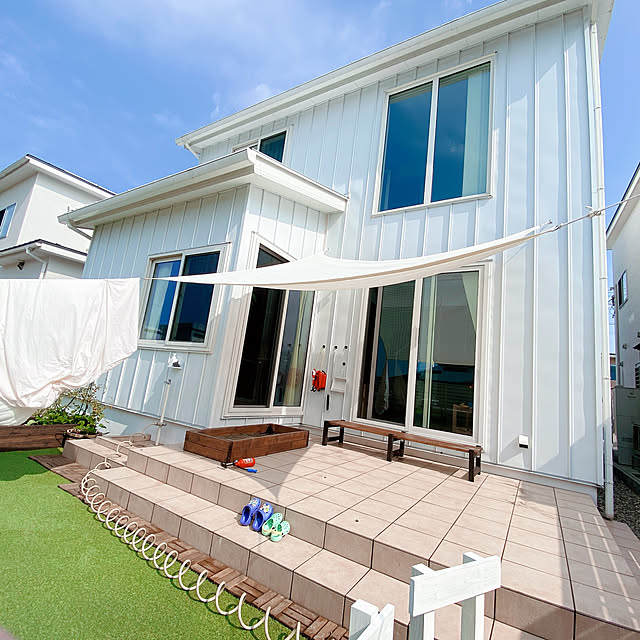 Cool Time クールタイム 3m正方形 Uvカット シェード セイル 通気性が良く 目隠し 目かくし 紫外線 Uv対策 省エネ 節約 節電 よしず 洋風 タープ おしゃれのレビュー クチコミとして参考になる投稿1枚