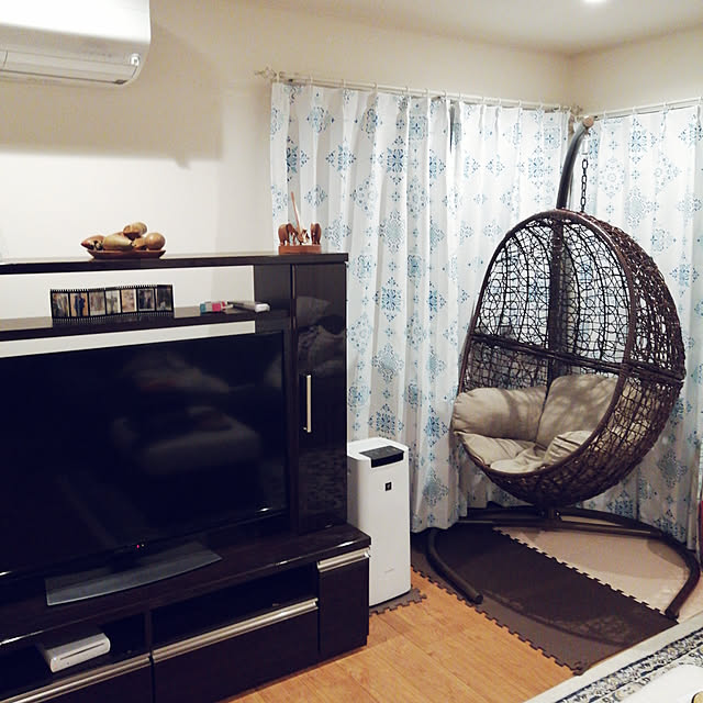 訳ありアウトレット ハンギングチェア ドロップ型 クッション付き しずく型 ゆりかごチェア カフェ風 インテリア ホワイト 白のレビュー クチコミとして参考になる投稿3枚 Roomclip ルームクリップ