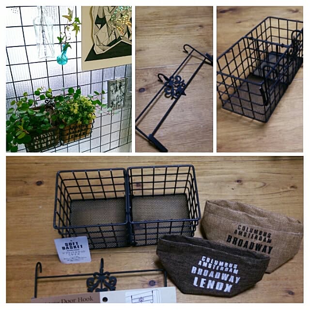 棚 セリア インテリアドアフック1個 セリア ソフトバスケットsサイズ2個 セリア アイアンバスケットmサイズ2個 セリア などのインテリア実例 15 12 26 17 35 40 Roomclip ルームクリップ