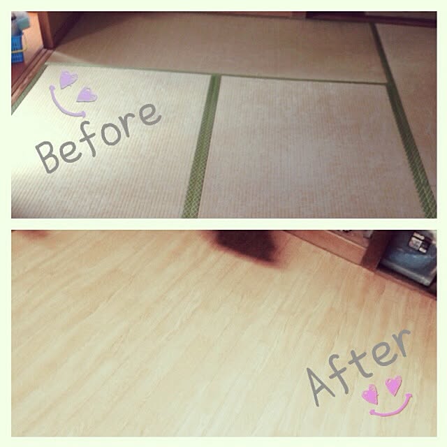 部屋全体 賃貸 和室セルフリノベ 和室から洋室のインテリア実例 14 08 12 14 30 Roomclip ルームクリップ