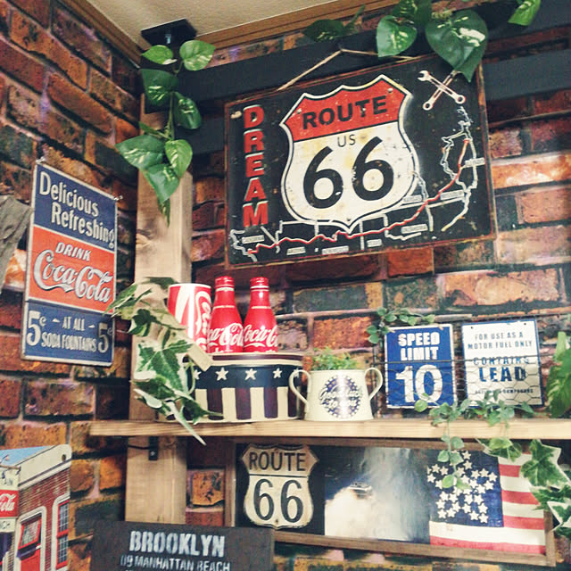 写真付きレビュー Usa アメリカン デザイン Route 66 ガレージ サインボード ビンテージ カフェ インテリア 看板 Avsb 5の通販商品 口コミ情報 Roomclipショッピング