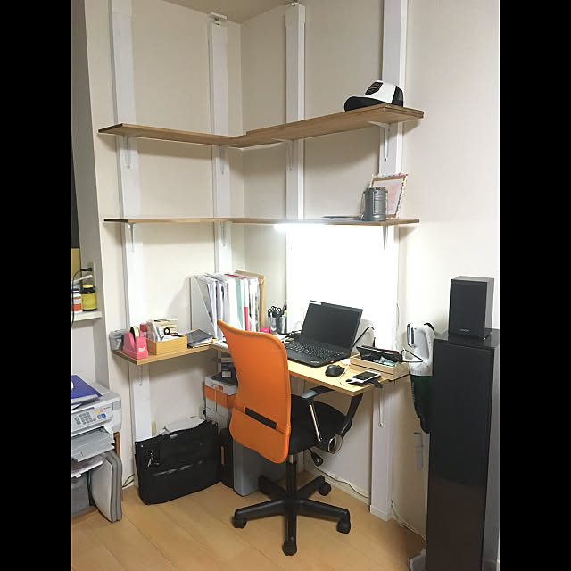 棚diy 塗装diy Pcスペース パイン材 ディアウォール 棚 などのインテリア実例 18 10 06 15 25 31 Roomclip ルームクリップ