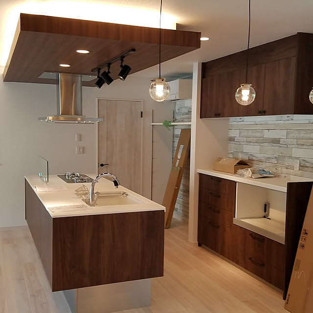 キッチン/間接照明/夜に見たかった/ペンダントライト/スポットライト...などのインテリア実例 20190503 104714