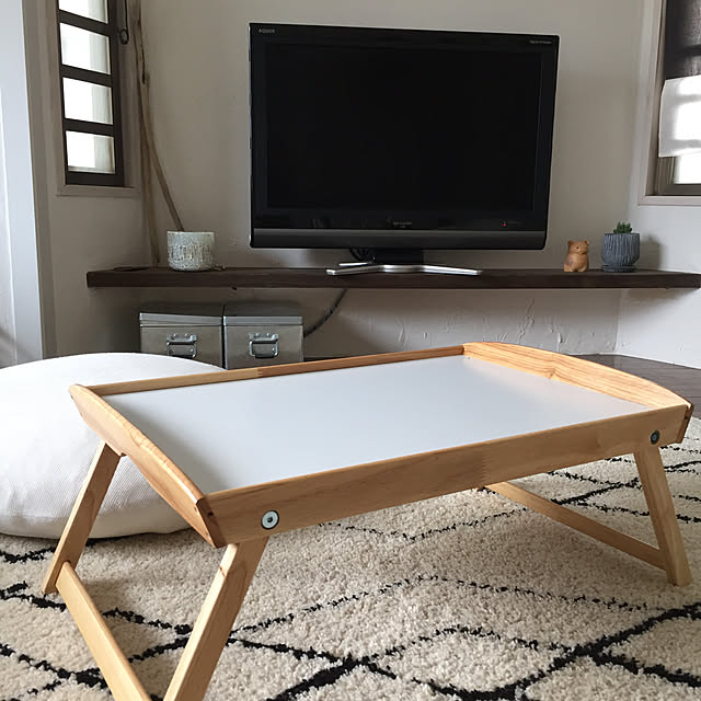 イケア 【IKEA Original】DJURA ジューラ ベッドトレイ ゴムノキ 58x38x25 cm 簡易テーブルのレビュー・口コミ