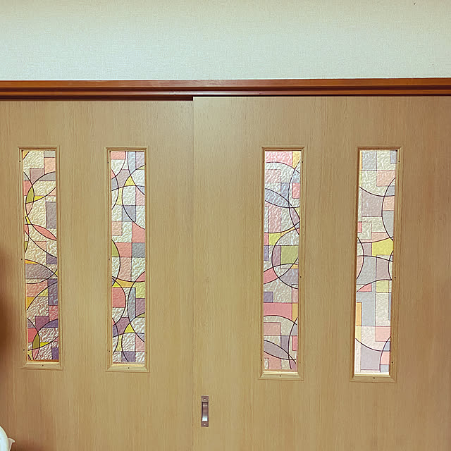 DUOFIRE 窓 めかくしシート 窓ガラス 目隠しシート 窓用フィルム 窓ガラスフィルム ステンドグラス シール はがせる 断熱 遮光 結露