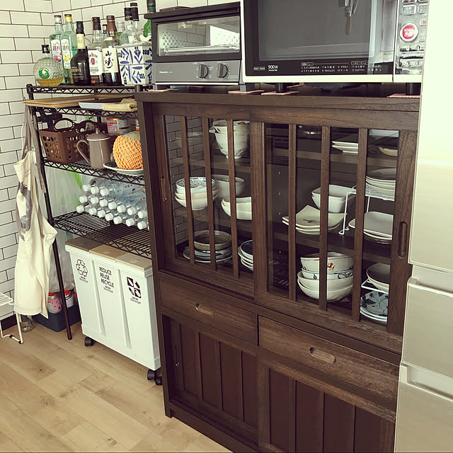 食器棚 引き戸 水屋 日本製 食器戸棚 桐天然木水屋 国産 キャビネット 和風 カップボード 幅90cm モダン キッチンボード 木製 食器
