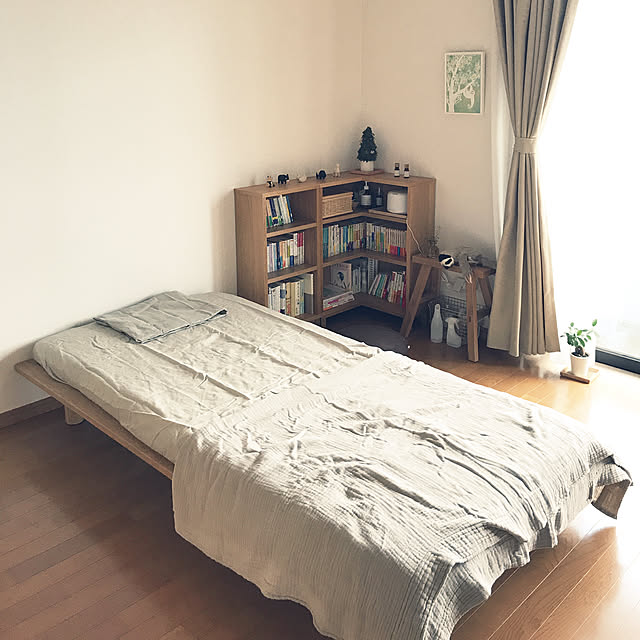 現金特価 コーナー用 無印良品 奥行き22cm オーク材 薄型ラック 棚