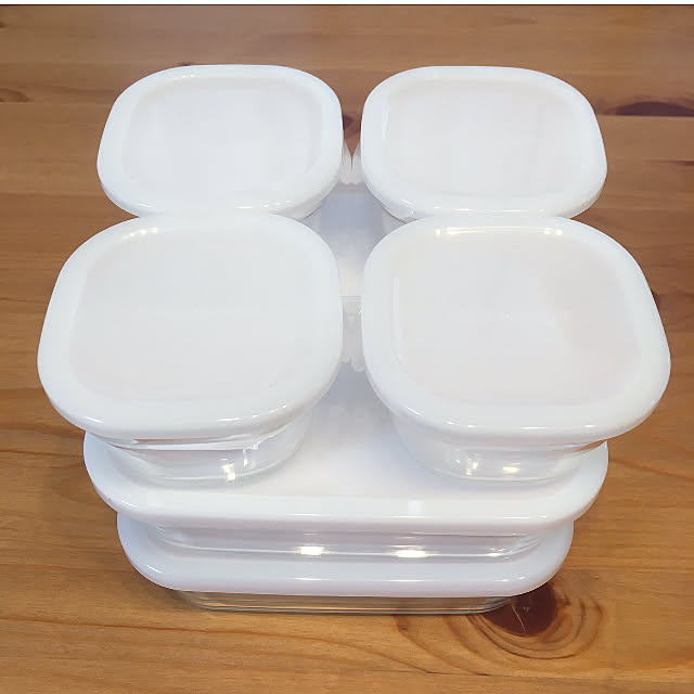 送料無料 Iwaki 保存容器 ホワイト7点 セット 耐熱ガラス 少し透け感のある白です パック レンジ イワキ 冷凍 からフタを取って オーブン まで 対応 人気 おしゃれ 安い かわいい 作り置き 調理のレビュー クチコミとして参考になる投稿11枚 Roomclip ルームクリップ