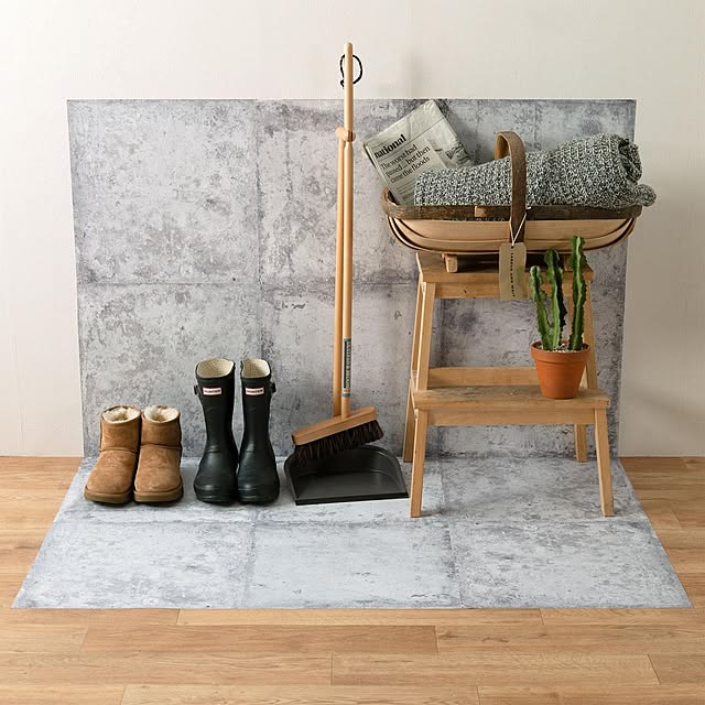 はがせる 壁床用 キズ防止シート シール 42cm 42cm 6枚セット 床リメイクシート 防水 コンクリート レンガ ウッド モロッコタイル Hatte Me Square Hard ハッテミースクエアハード 壁紙屋本舗のレビュー クチコミとして参考になる投稿1枚