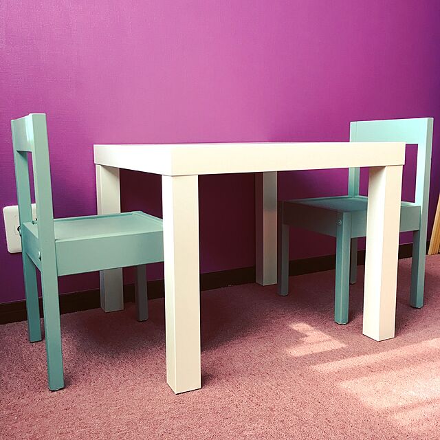 写真付きレビュー】イケア 【IKEA Original】LATT -レット- 子供用テーブル チェア2脚付 ホワイト パイン材の通販商品口コミ情報  | RoomClipショッピング