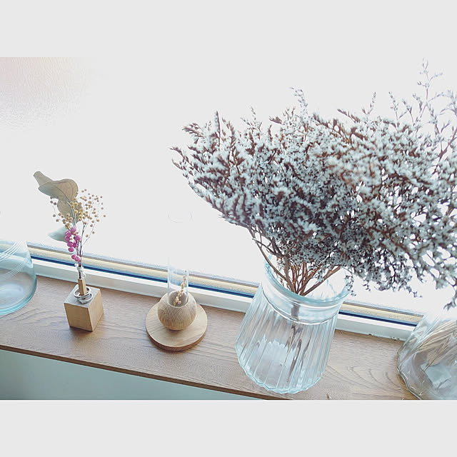 Clay Baumフラワーベース3点セット 花瓶 花器 一輪挿しドライフラワー木製 ガラスのレビュー クチコミとして参考になる投稿3枚