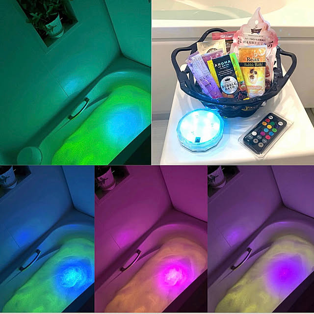 写真付きレビュー エレス 防水バスライト Aqualight アクアライト 店長がヒルナンデスでご紹介 お風呂ライト 防水ledライト 沈めて使える インテリアライト リモコン操作 あす楽 の通販商品 口コミ情報 Roomclipショッピング